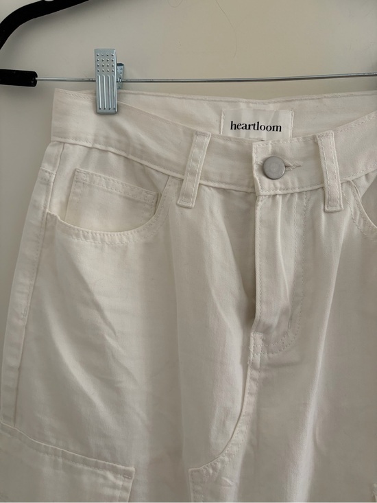 Heartloom Cream Maxi Cargo Skirt with Front Slit